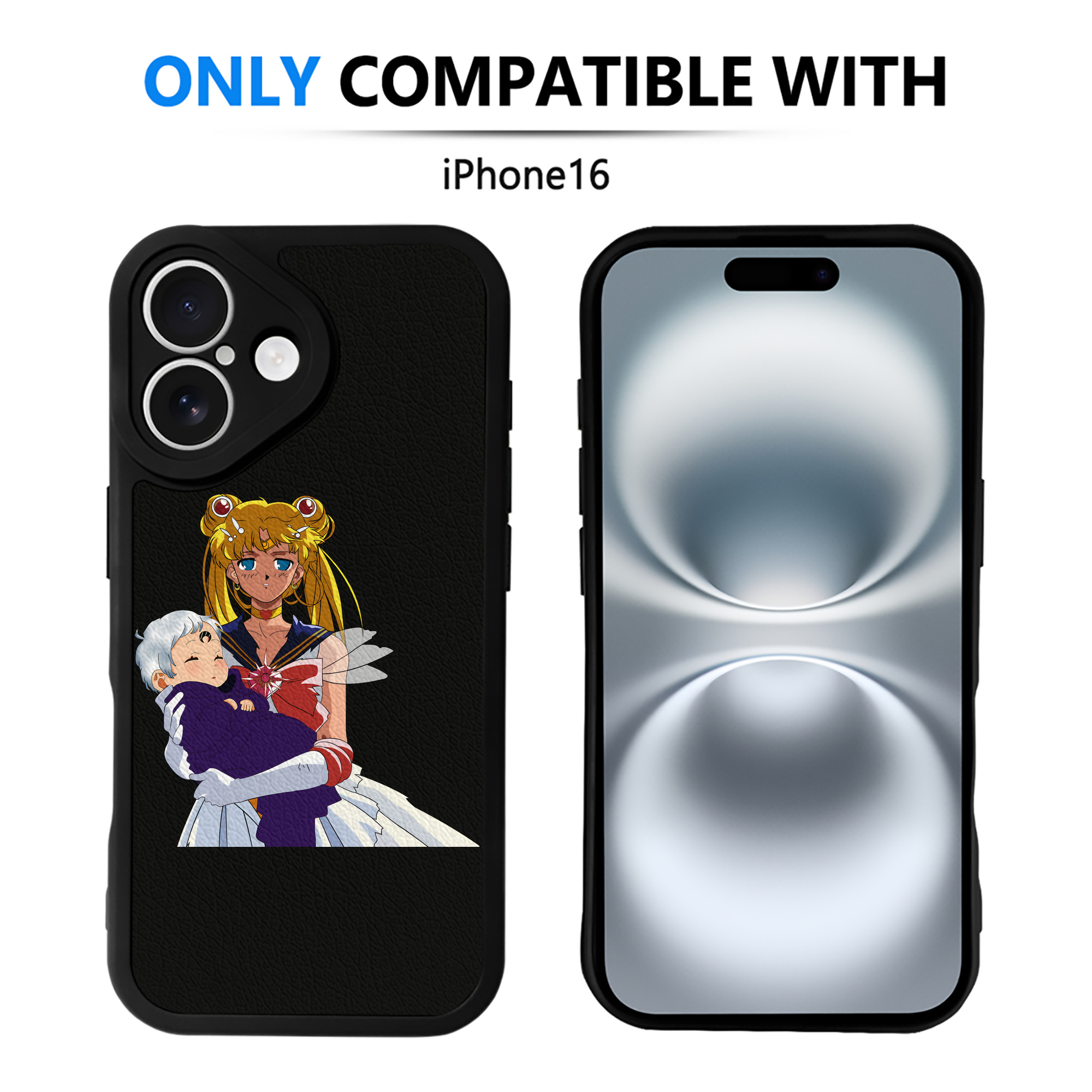 （画像用） 美少女戦士セーラームーン 月野 うさぎ つきの うさぎ Sailor Moon Tsukino Usagi 【iPhone 16シリーズ対応】シリコンスマホケース（レザー調） 材質：シリコン
